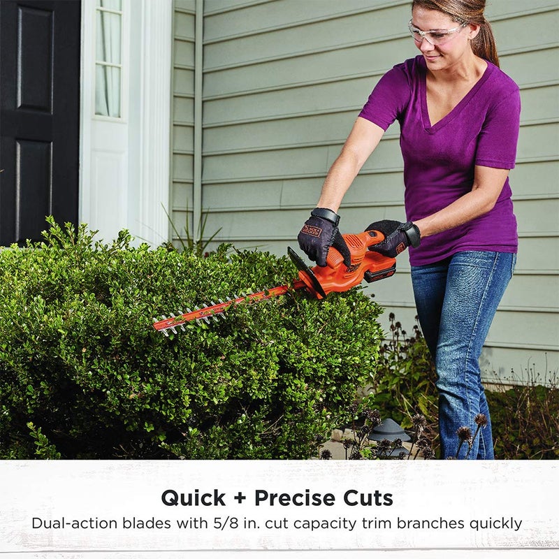 BLACK+DECKER 20V MAX Hedge Trimmer Kit, 18-Inch (LHT218D1AEV) , Orange - Image 3